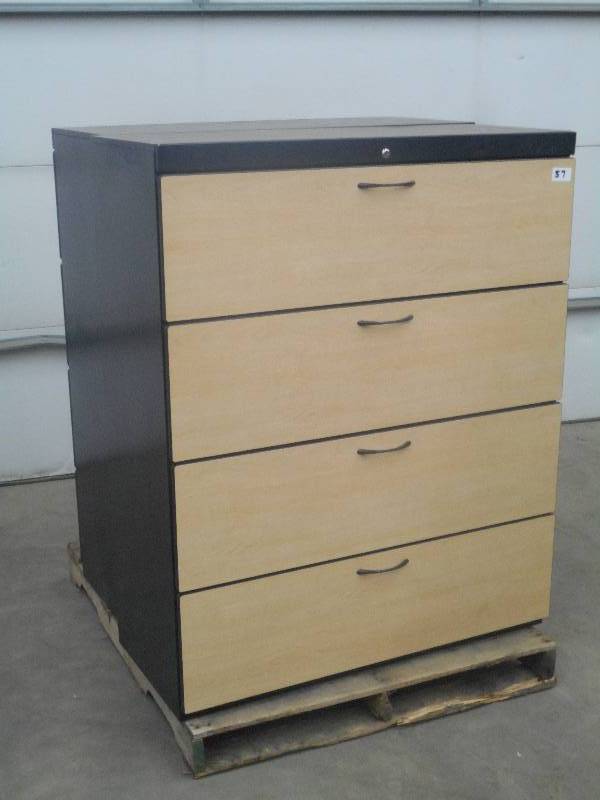 lot 57 image: (2) 4-Drawer Wood-Front Lateral Fil...