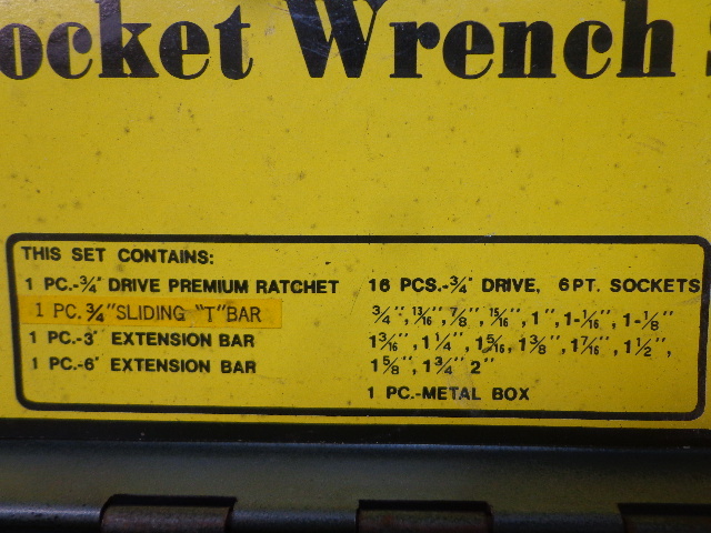 lot 33 image: 21 Piece 34 Drive Socket Wrench Set