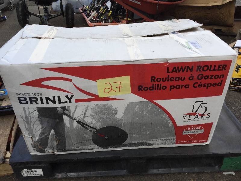lot 27 image: Brinly-Hardy 270 lb. Combination PushTow Poly Lawn Roller New
