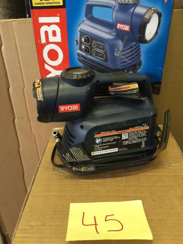 lot 45 image: Ryobi V12-Volt InflatorDeflator with Flashlight