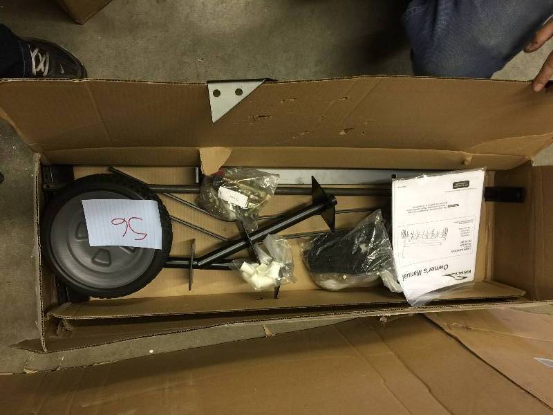 lot 56 image: Brinly-Hardy 40 in. Tow-Behind Plug Aerator new Model # PA-40BH
