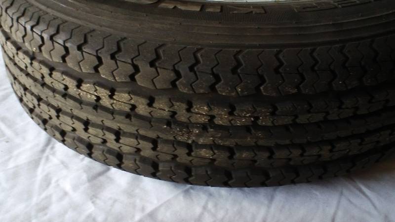 White spoke trailer wheel