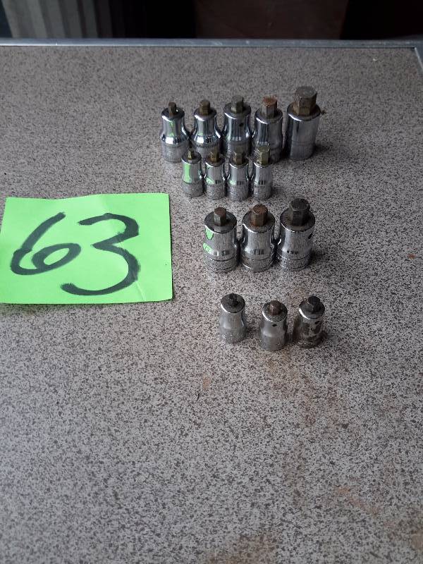 SNAPON, 38 and 14in drives.. Metric and Standard Stubby Allen wrenches