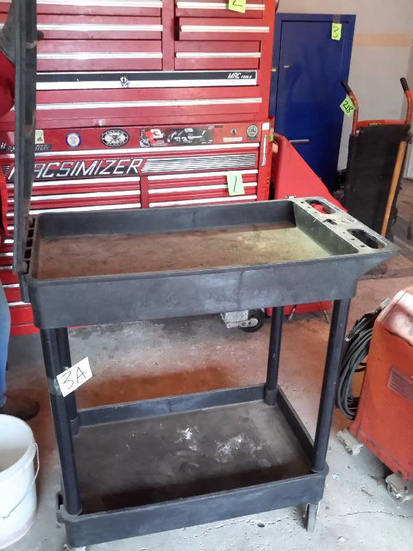 MAC, Heavy Plastic Work Cart with storage compartment in top