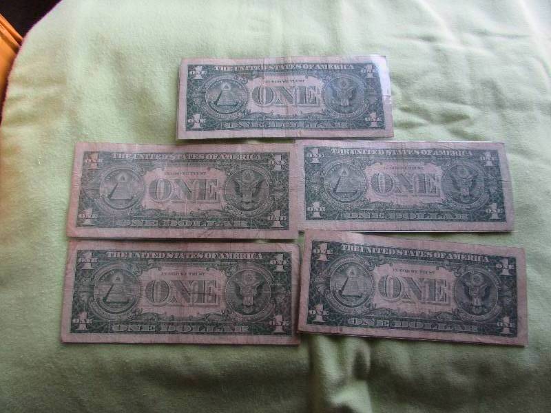 Five $1 Silver Certificates