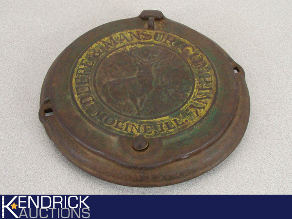 Antique Cast Iron Deere & Mansur Corn Planter Lid