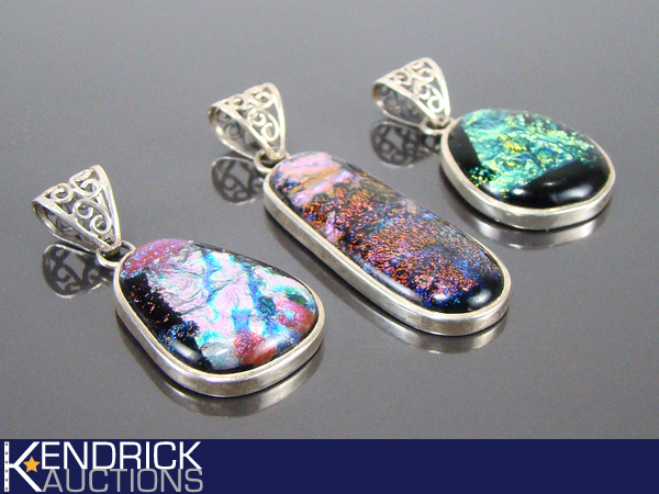 3 Sterling Silver .925 Druzy Type Large Pendants