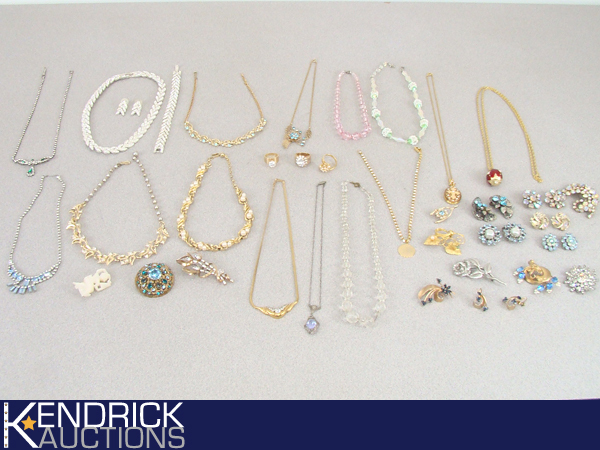 Large Lot of Heavily Jeweled Rhinestone Costume Jewelry