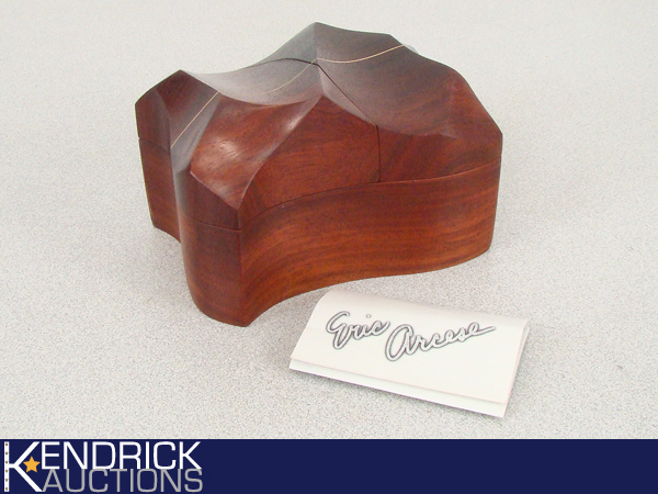 New Hand Carved Wood Box Signed Eric Arcese