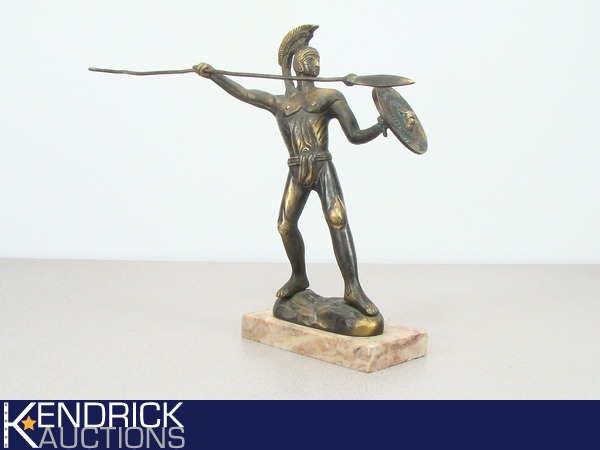 Heavy Bronze RomanGreek Soldier Statue