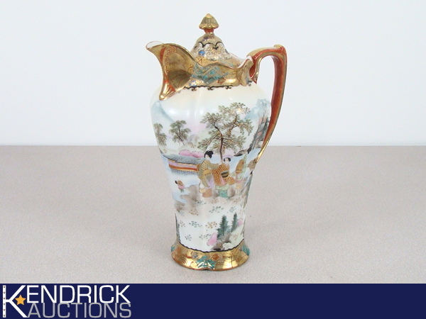 Pre War, Hand Painted, Antique Japanese Gold Gilded Chocolate Pot
