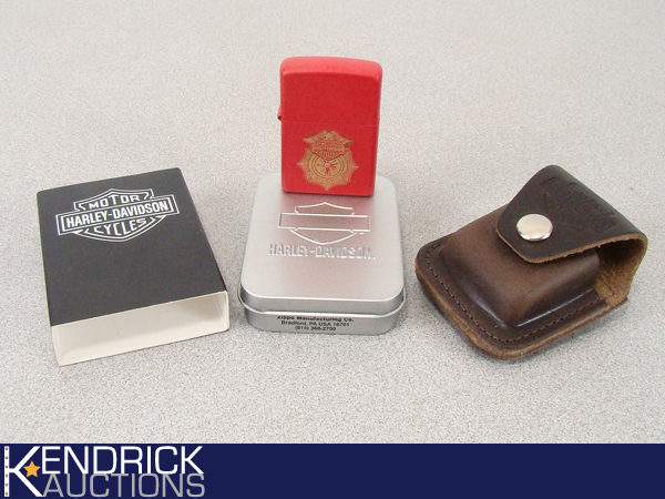 New Harley Davidson Zippo Lighter, and Leather Belt Holder