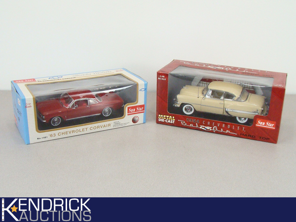 MIB Sun Star 118 Scale63 Chevrolet Corvair, and 1954 Chevrolet Bel Air Hard Top