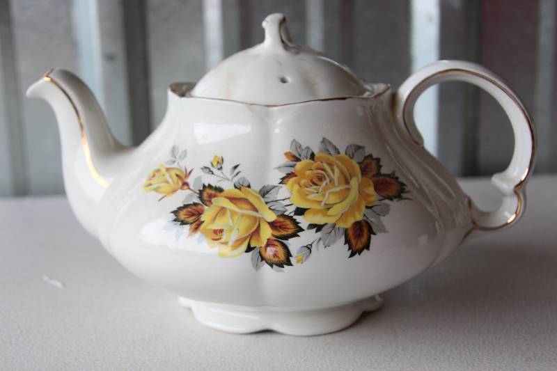 Yellow Roses Ceramic Teapot