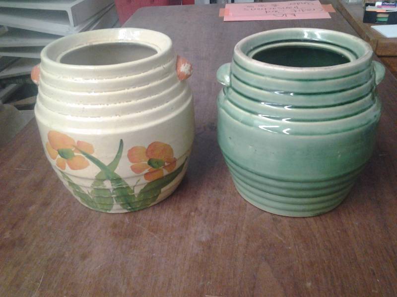 2-Vintage Crock Cookie Jars