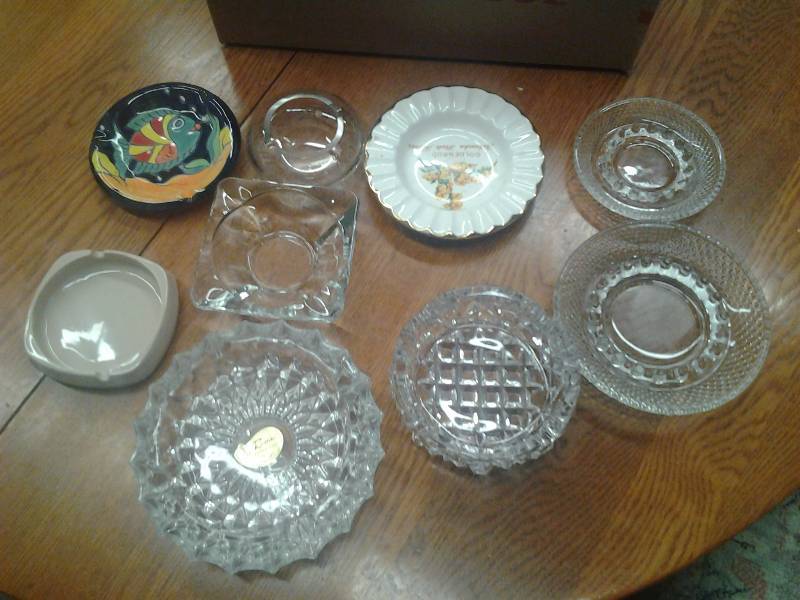 Collection Of Ash Trays Glass & Souvenir