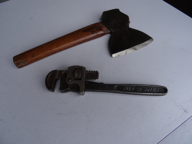 Hatchet & Pipe Wrench