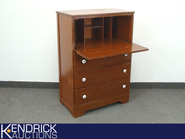 lot 9 image: Mid Century Solid Wood Secretaries DeskDresser