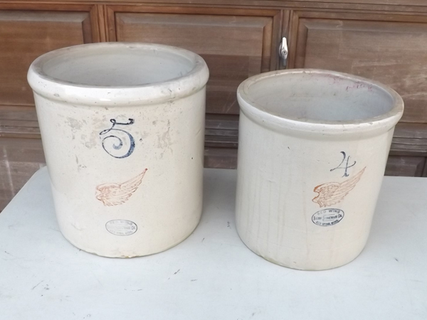 lot 3 image: #4 and #5 Red Wing Crocks