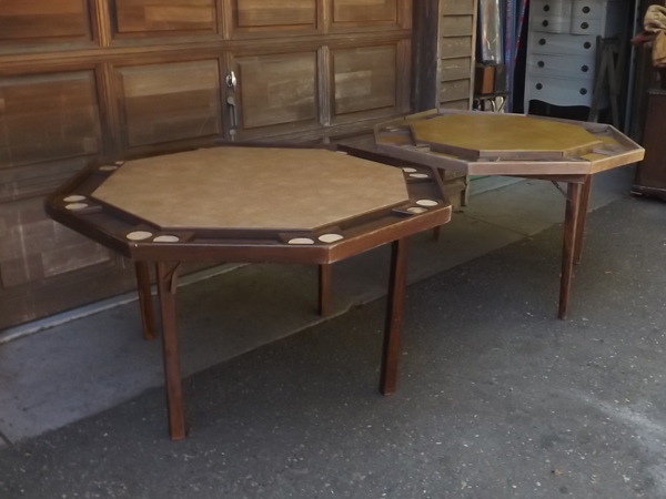 lot 33 image: 2 Vintage Wood 8 Person Folding Game Tables
