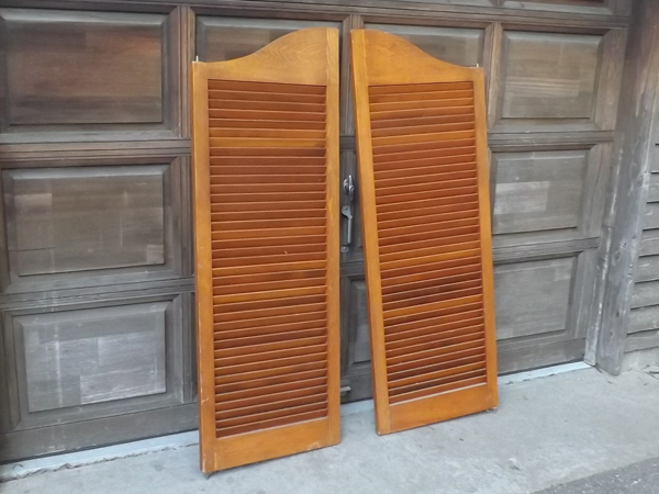 Set Of Vintage Solid Wood Swinging Saloon Doors Ka 162