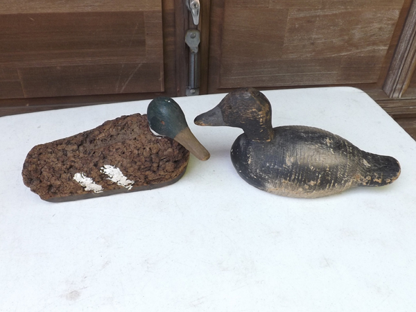 lot 51 image: 2 Antique Cork and Wood Duck Decoys