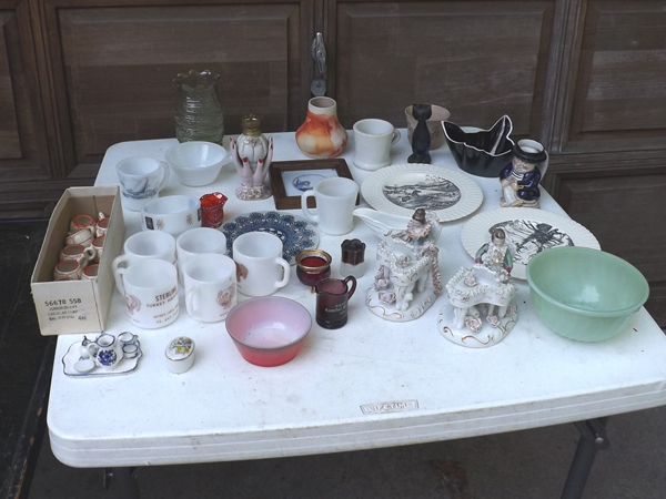 lot 67 image: Lot of Antique and Vintage Fire King, Figurines, Porcelain, Transfer Ware, etc.