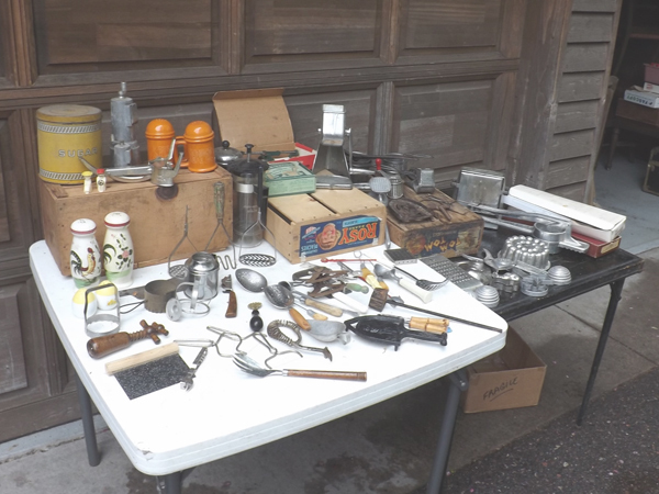 lot 93 image: Huge Lot of Antique and Vintage Kitchen Utensils etc. in Wood Crates