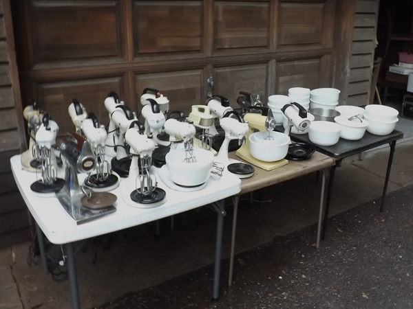 lot 97 image: Large Lot of Vintage Mixers, Bowls, etc.