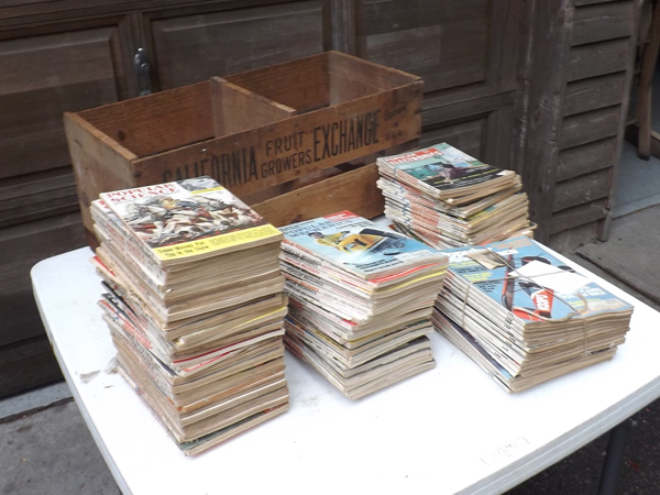 lot 110 image: Wood Crate Full of Vintage Popular Mechanics, Science, Electronics, etc. Magazines