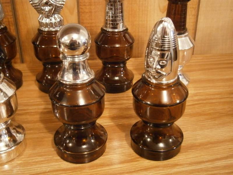 (9) Avon Chess Pieces Decanters