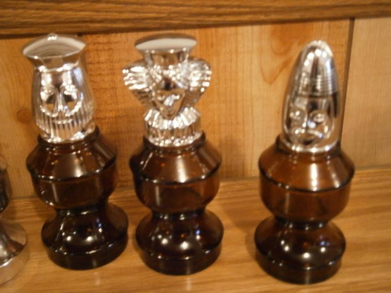 (6) Avon Chess Pieces Decanters