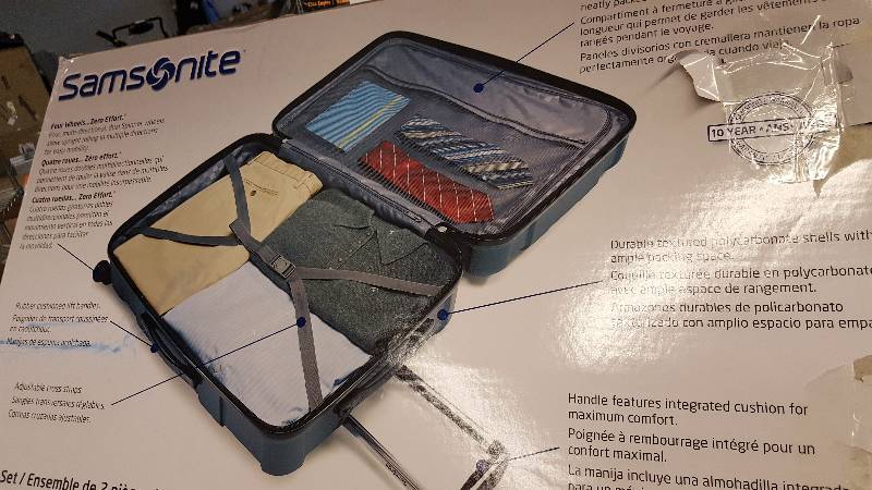lot 105 image: SamSONITE 2PC HARDSIDE LUGGAGE WWHEELS  Aqua Marine