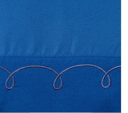 lot 92 image: Cozelle Microfiber Halo Embroidered Hem Six-Piece Sheet Set Royal Blue - FULL SIZE