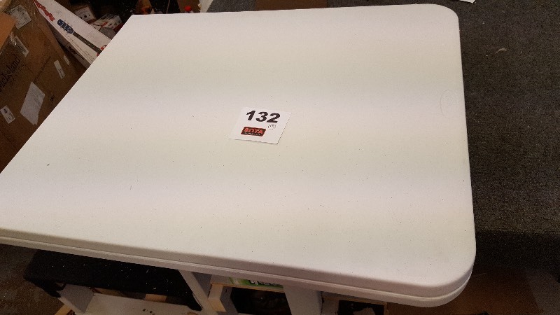 lot 132 image: Cosco 6 Centerfold Table, White