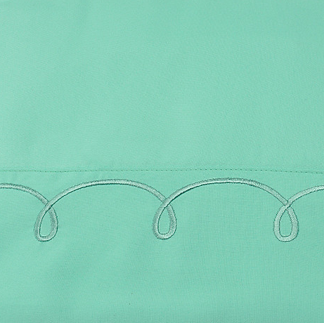 lot 82 image: Cozelle Microfiber Halo Embroidered Hem Six-Piece Sheet Set - Mint- Cal King