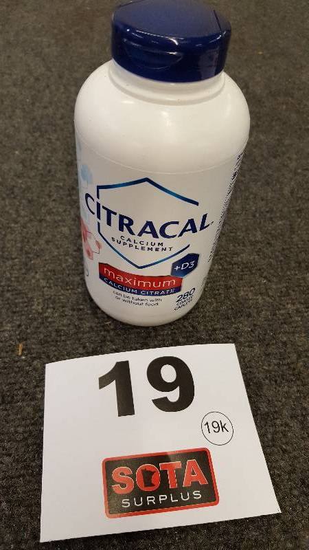 lot 19 image: Citracal Maximum Calcium Citrate  D3, 280 Caplets