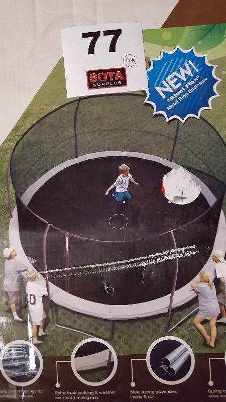 lot 77 image: Bounce Pro 14  Trampoline  Metal Ring Enclosure Combo Set