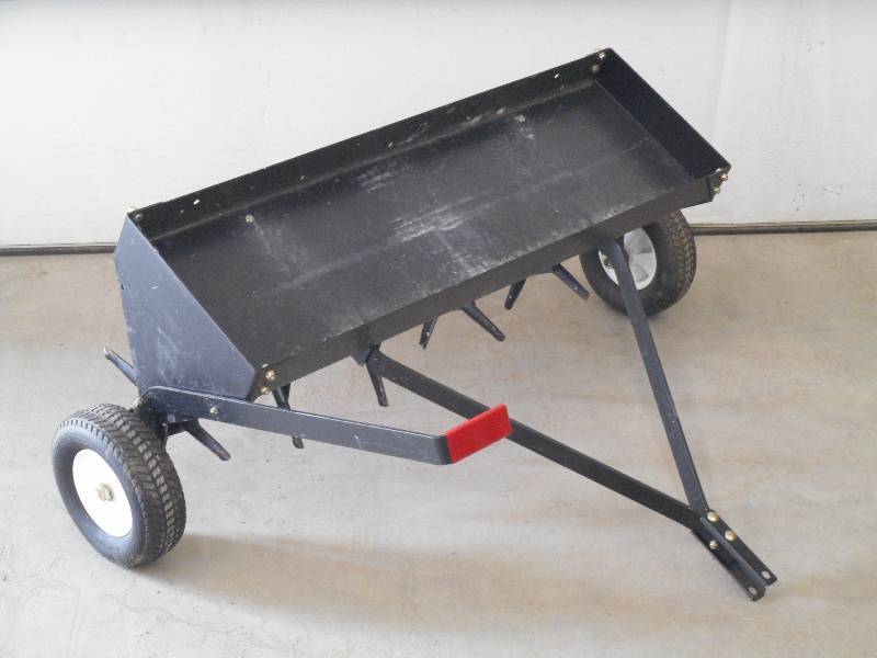 lot 8 image: 42 Pin-Hitch Towable Lawn Aerator, Like New