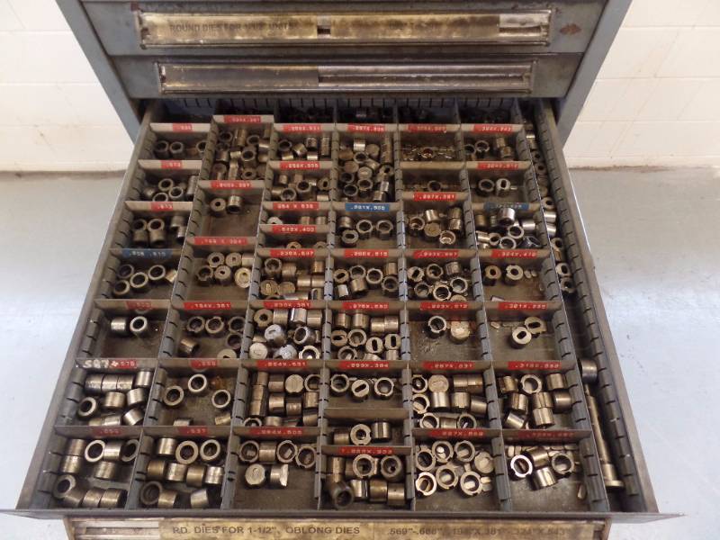 Assorted Round and Oblong Dies for 1-12 Punch Press