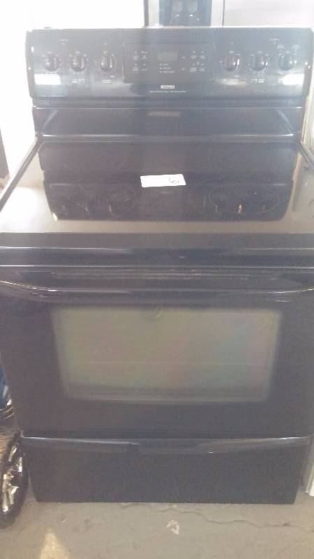 lot 6 image: Black Kenmore Glasstop Oven - Tested and works