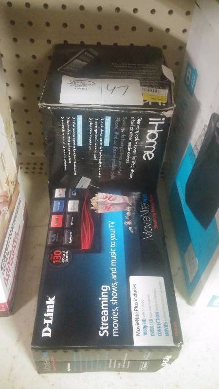 lot 46 image: iHome speaker system and D-link streaming