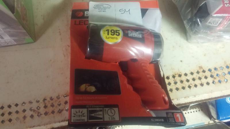 lot 54 image: Black and Decker spotlight - works