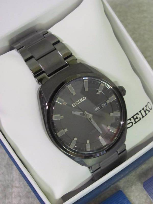 lot 55 image: Seiko Mens Recraft Black Automatic Watch