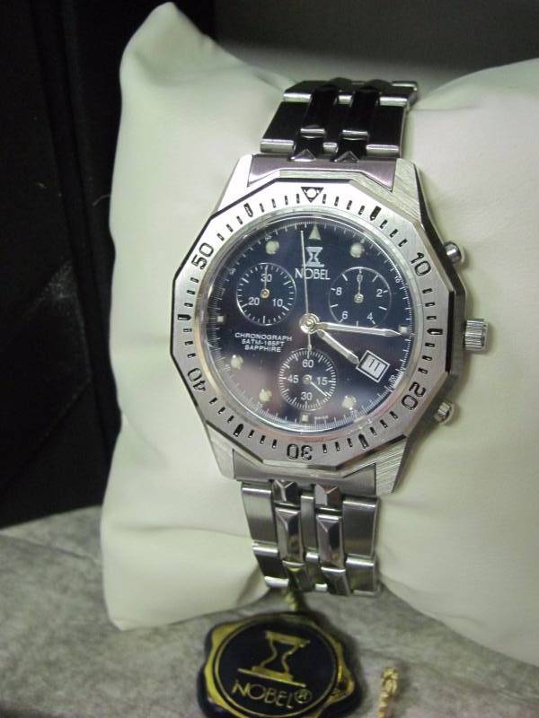 lot 60 image: Nobel Swiss Mens Stainless Steel Chronograph Watch