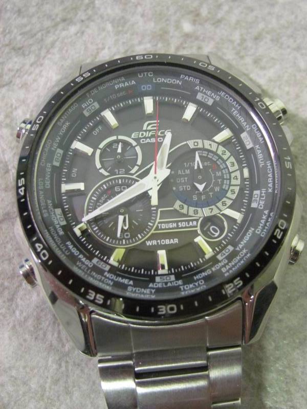 lot 61 image: Casio Mens Edifice Solar Chronograph Watch