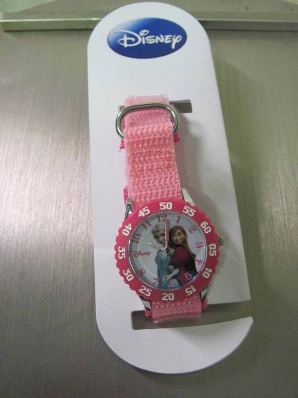 lot 85 image: Disney Kids Frozen Anna & Elsa Pink Time Teacher Watch