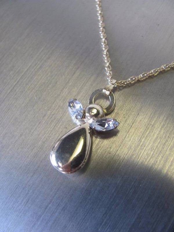 lot 126 image: Crystal Wing Angle Locket Pendant