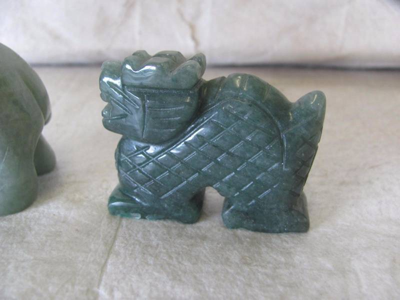 lot 133 image: Hand Carved Jade Gem Figurines