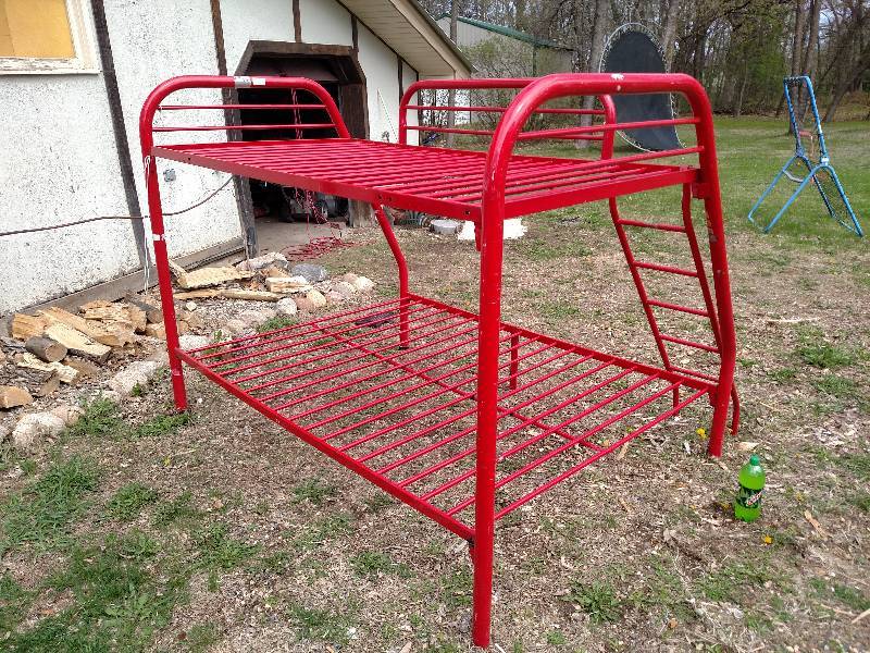 lot 2 image: Steel Bunk bed with ladder.  Solid 